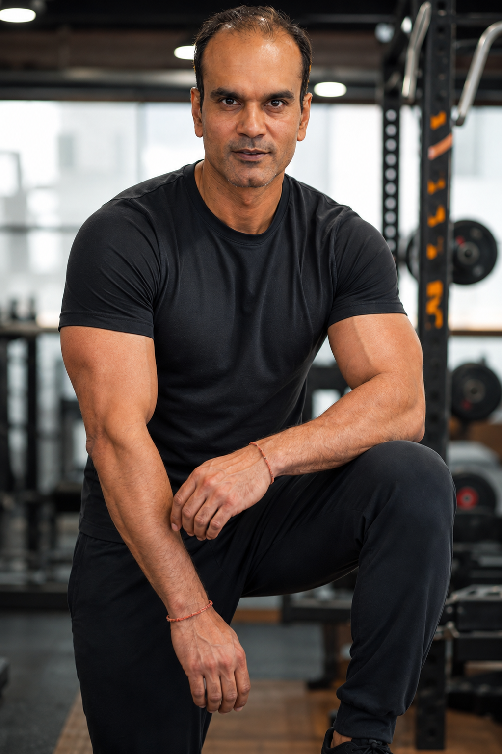 Santosh Kumar coaching in a gym